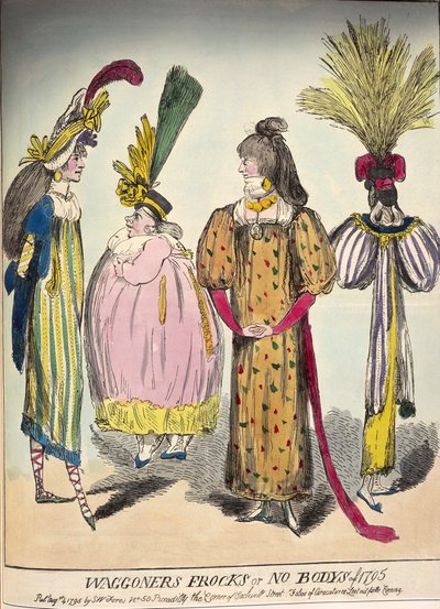 A Caricature of Late 18th Century Fashion by Unbekannt