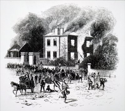 A scene from the 1791 Birmingham Riots by Unbekannt