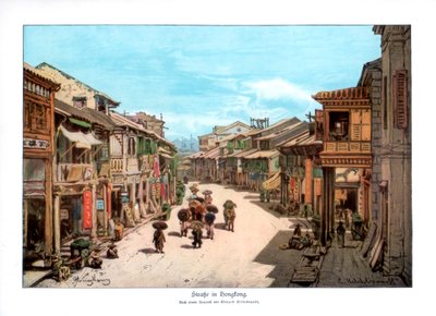 A Street in Hong Kong, 1900 by Unbekannt