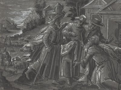 Abraham Entertaining the Angels (verso) by Unbekannt