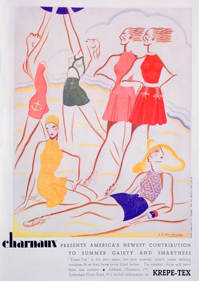 Advert for Krepe-Tex Bathing Costumes by Unbekannt