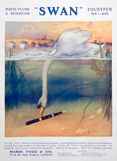 Advert for Swan Fountain Pens, c1906 by Unbekannt