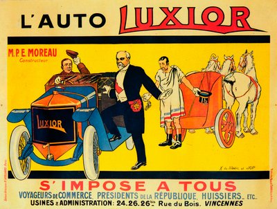 Advertisement for Luxior cars, c1912-1914 by Unbekannt