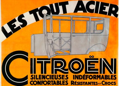 Advertisement for all-steel Citroen cars, c1924 by Unbekannt