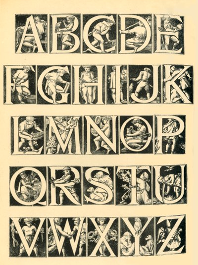 Alphabet design for tiles, 1864 by Unbekannt