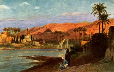 An evening in Giza by Unbekannt
