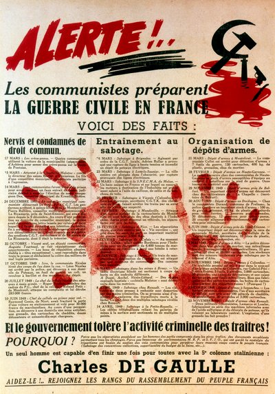 Anti-Communist Pro-Gaullist Poster, 1949 by Unbekannt