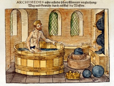 Archimedes in his bath by Unbekannt