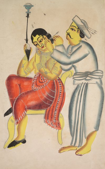 Barber Cleaning a Woman