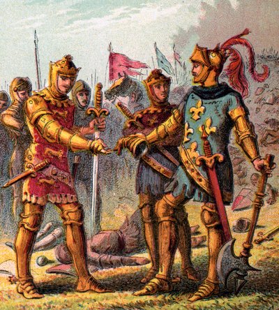 Battle at Poitiers, 1356 by Unbekannt