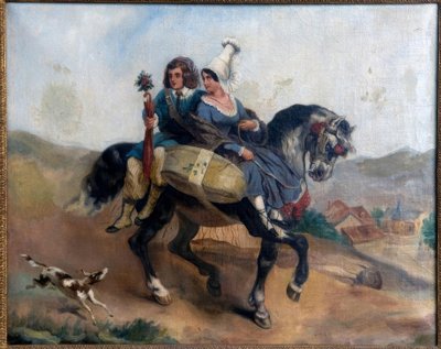 Peasant Couple on Horseback by Unbekannt