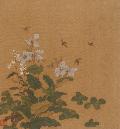Bees Hovering Over Flowers, Qing Dynasty, 18th Century by Unbekannt