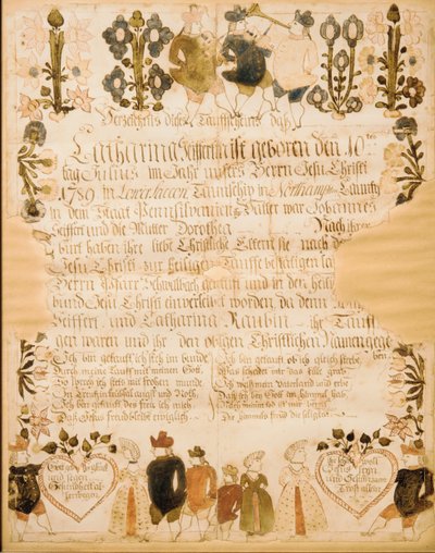 Birth and Baptismal Certificate by Unbekannt