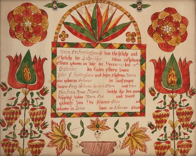 Birth and Baptismal Certificate by Unbekannt