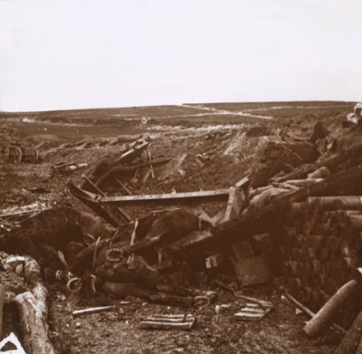 Bombarded Battery, Clery, France, c1914-c1918 by Unbekannt