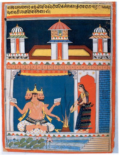 Brahma receiving an offering by Unbekannt