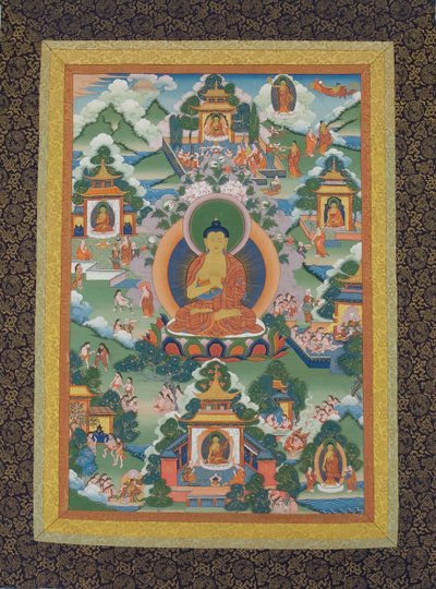 Buddha Seated on a Lotus Pedestal, 19th century by Unbekannt