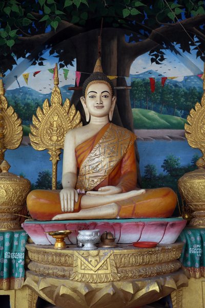 Buddha statue in a Khmer temple, Cambodia by Unbekannt