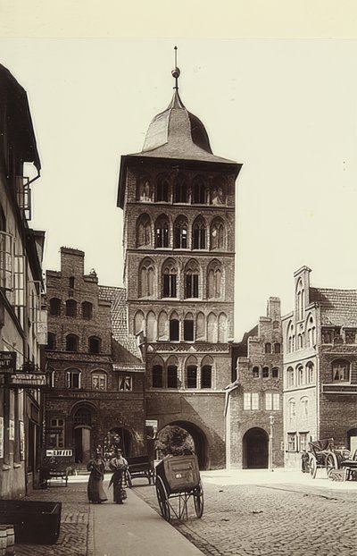 City Gate of Lübeck. Around 1900 by Unbekannt