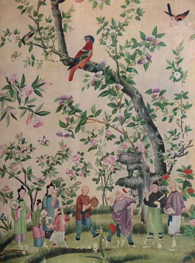 Chinese Hand-Painted Wallpaper, 1928 by Unbekannt