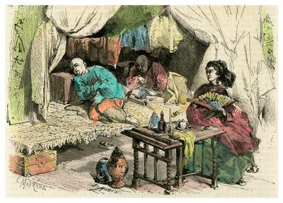 Chinese opium smokers, 19th century by Unbekannt