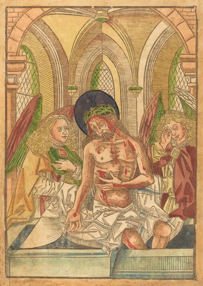 Christ in the Tomb with Two Angels, 1490-1500 by Unbekannt