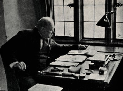 Churchill at Work by Unbekannt