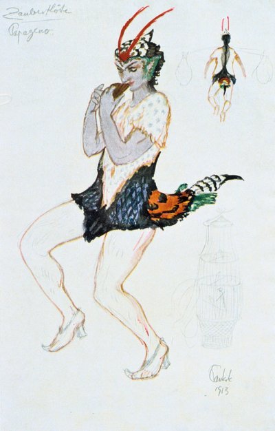 Costume design for Papegeno by Unbekannt