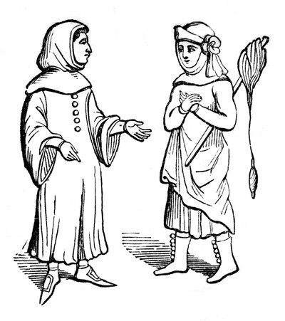 Costume of the commonality, 14th century by Unbekannt