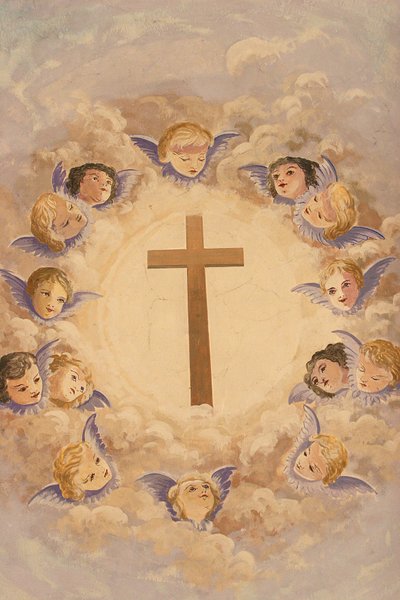 Cross and angels, Montmin, France by Unbekannt