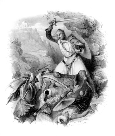 Crusader in Battle, 19th Century by Unbekannt
