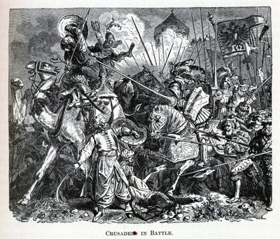 Crusaders in Battle by Unbekannt