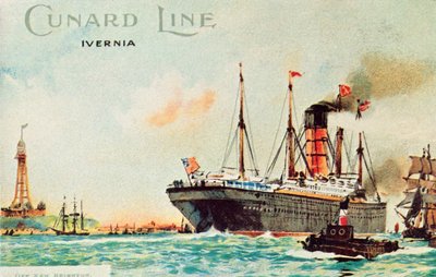Cunard Line - Ivernia, off New Brighton by Unbekannt