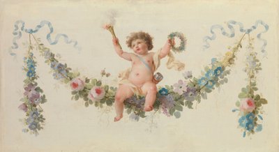 Cupid Seated on a Garland by Unbekannt