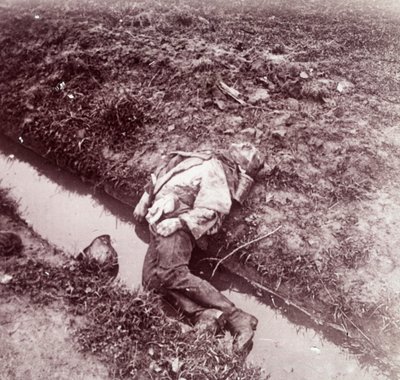 Dead German Soldier, Ypres, Flanders, Belgium, c1914-c1918 by Unbekannt