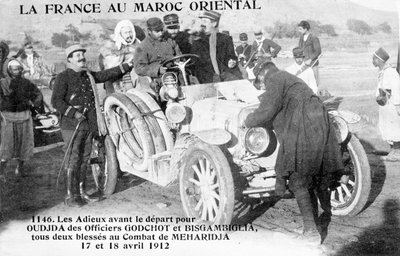 Departure to Oudjda Officers Wounded, 20th Century by Unbekannt