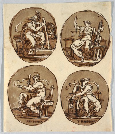 Drawing, Four Ovals by Unbekannt