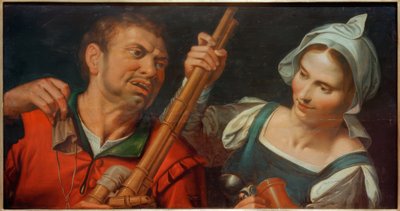 Bagpiper and a Woman by Unbekannt
