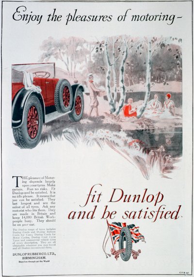 Dunlop tyres advert, 1925 by Unbekannt
