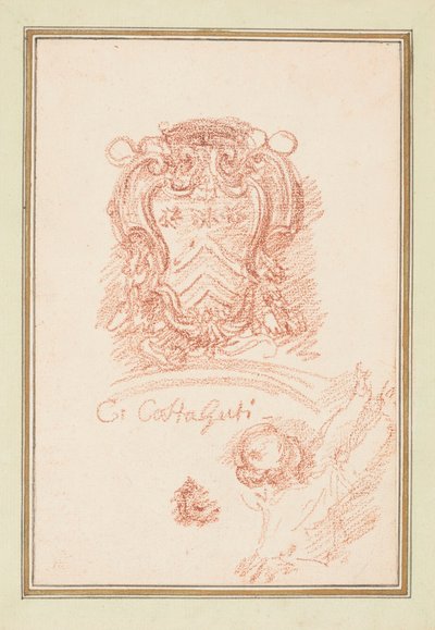 Escutcheon and Part of a Figure by Unbekannt