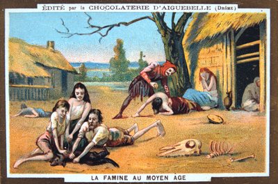 Famine in the Middle Ages, 19th Century by Unbekannt