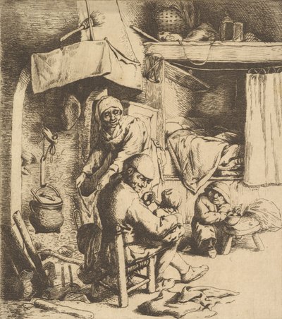 Father Feeding Child by Unbekannt