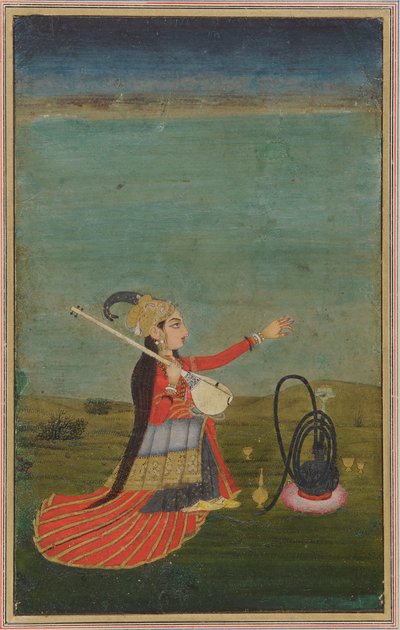 Female Performer with Tanpura by Unbekannt