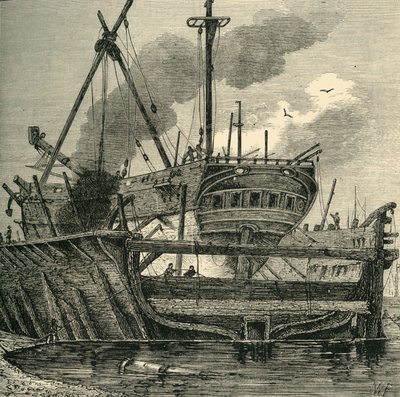 Floating Dock, Deptford, c.1820 by Unbekannt