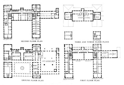 Floor plans, Federal Building, Honolulu, Hawaii, 1924 by Unbekannt