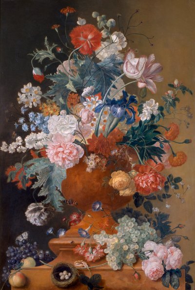 Flowers in a Terracotta Vase, 18th century by Unbekannt