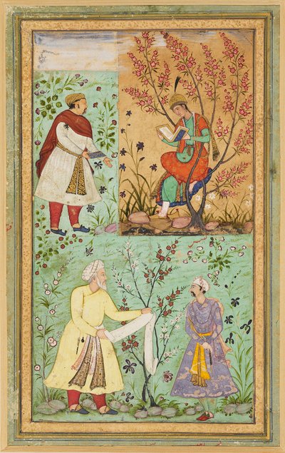 Four figures amid flowers by Unbekannt