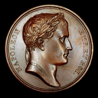 French Bronze Medallion with Bust of Napoleon by Unbekannt