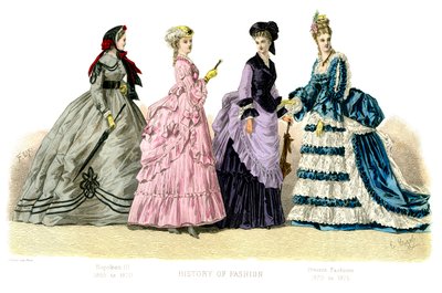 French Costume: Napoleon III, Present Fashions, 1882 by Unbekannt