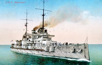German battleship Rheinland, c1910-1918 by Unbekannt